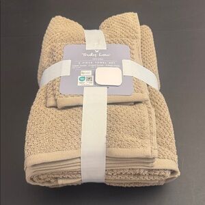 6pc TRULY LOU 100% Cotton Bath Towel Set - Casasesm22 - Tan